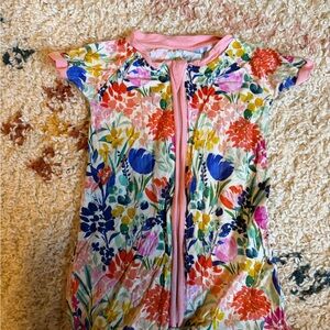 Little Sleepies Summer Garden Shortie Zip Romper